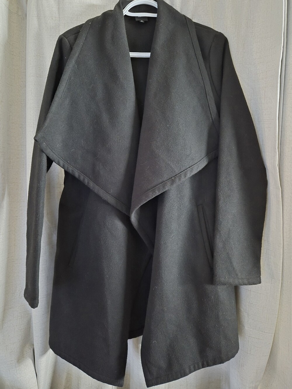 NUDE Black Waterfall Drape Trench Coat